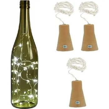 Cyklosvítilna Světelná LED zátka 2metry čistá bílá (Svítící uzávěr lahve)