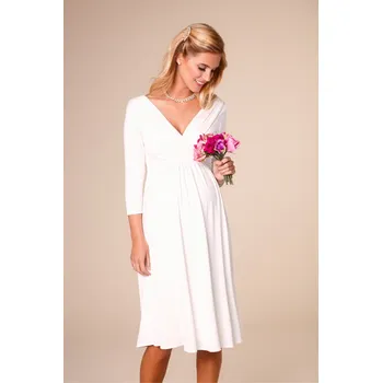 Těhotenská móda Tiffany Rose Těhotenské svatební šaty krátké WILLOW smetanové Barva: Ivory - smetanová, Velikost: 2 EU 38-40, Materiál: Mikro-modal