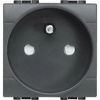Elektrická zásuvka BTICINO LIVINGLIGHT ZÁSUVKA 2P+T 16A 2MODULOVÁ ANTRACIT L4142