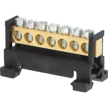 Můstek L 7 (svorkovnice 7x16mm2) nekrytý IP00 černý 63A na DIN ELEMAN 1000084