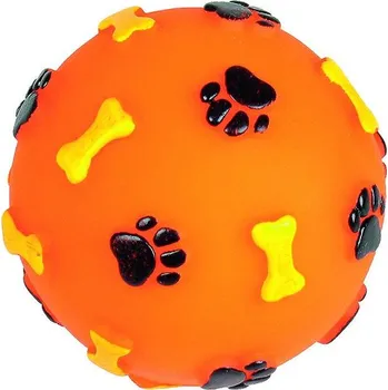 Hračka pro psa Míček kosti+tlapky vinyl 8cm