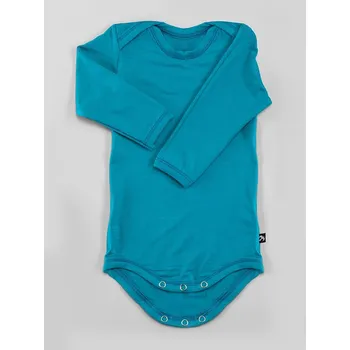 Kojenecký body Bambusové body dlouhý rukáv - smaragdové, Duomamas Velikost: 56