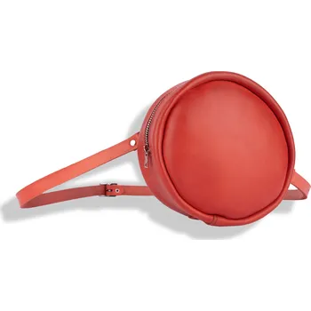 Kabelka Eggo Ruffer kulatá kožená kabelka Červená