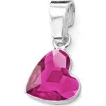 NUBIS® Stříbrný přívěšek se srdcem Crystals from Swarovski® Fuchsia - NB-0205-FU
