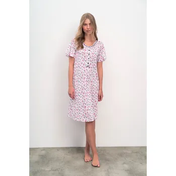 Dámská košile Dámská noční košile 16004 - Vamp bílo-růžová S