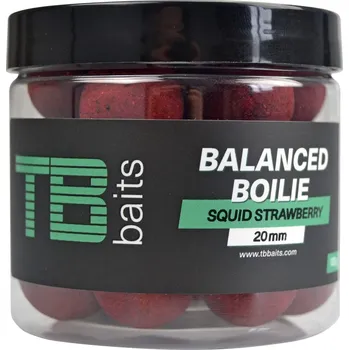 Nástraha TB Baits Vyvážené Boilie Balanced + Atraktor GLM Squid Strawberry 100g Průměr nástrahy: 24mm