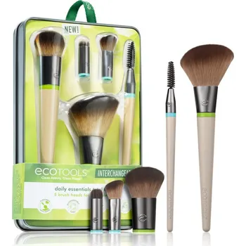 EcoTools Interchangeables™ štětec na aplikaci podkladové báze 1 ks + štětec na obočí 1 ks + štětec na aplikaci korektoru 1 ks + štětec na oční stíny 1 ks + štětec na pudr 1 ks