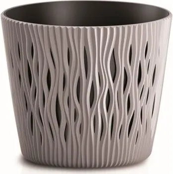 Květináč Květináč s vkladem Sandy Round mocca, varianta 15,8 cm