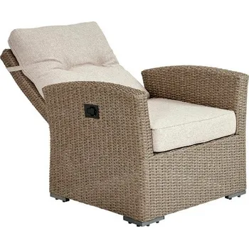 Zahradní lehátko Brafab Ratanové kreslo polohovateľné ASHFIELD - Béžová