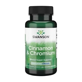 Swanson Cinnamon & Chromium Doplněk stravy se skořicí a chromem 60 ks, vegetariánská kapsle