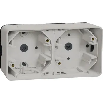 vypínač Mureva Styl Povrchová instalační krabice IP55 2 násobná horizontální Bílá