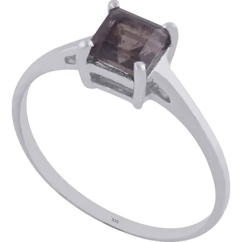 Prsten Stříbrný prsten s přírodním čtvercovým topazem - Meucci SDR072 Velikost: 51