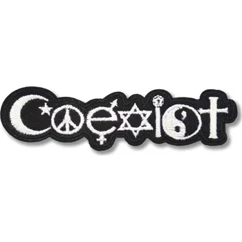 Nášivka Nášivka Hippie Coexist 10 cm x 2,5 cm