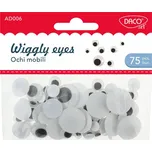 Daco Pohyblivé oči černobílé 75 ks