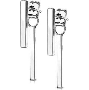 Náušnice Steel Edge Dlouhé visací náušnice z chirurgické oceli 3631 Barva: Steel