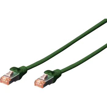 Datový kabel Digitus DK-1644-100/G RJ45 síťové kabely, propojovací kabely CAT 6 S/FTP 10.00 m zelená bez halogenů, kroucené páry , s ochranou, samozhášecí 1 ks