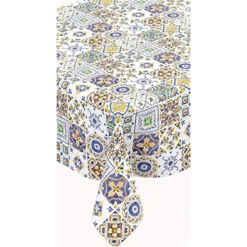 ubrus Ubrus PVC 191A Maroccan modro-žlutý návin 20 m x 140 cm