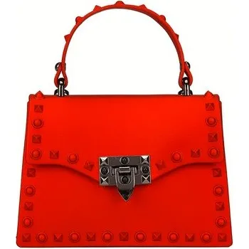 Kabelka Dámská módní nýtovaná kabelka do ruky Rozměry: malá 20x7x14 cm, Barva: Červená