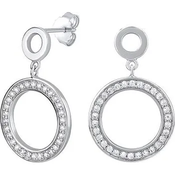 Náušnice Kruhové stříbrné náušnice se zirkony FW4984E