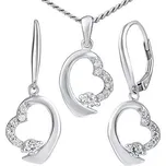 Oblíbený stříbrný set Srdce se zirkony JJJS0154