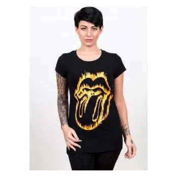 Pánské tričko Merch The Rolling Stones: Dámské Tričko Flaming Tongue S 2022