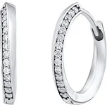 Luxusní náušnice kruhy JULIET z bílého zlata s čirými zirkony QRGWE148