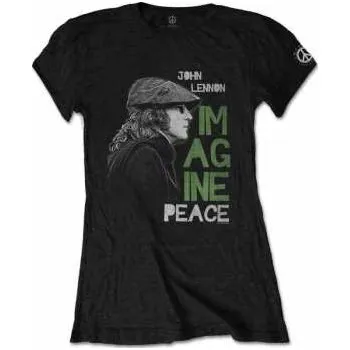 Pánské oblečení Merch John Lennon: Dámské Tričko Imagine Peace S