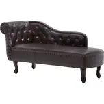 vidaXL Chesterfield lenoška tmavě hnědá