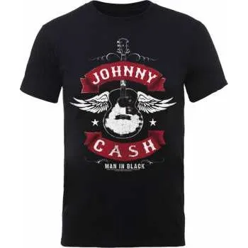 Pánské tričko Merch Johnny Cash: Tričko Winged Guitar S