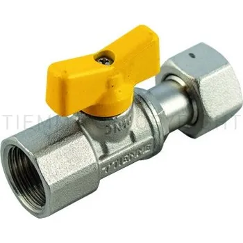 Ventil TIEMME - Itálie | Kulový kohout (ventil) na plyn s motýlem FF s převlečnou maticí (plynový) - 1/2"x1/2" TM2260G