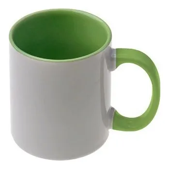 Hrnek s Vaší fotkou světle zelený vnitřek a ucho