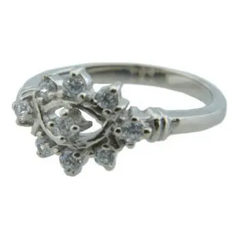 Prsten Doria Prsten z oceli stříbrný s kamínky M024 Velikosť: 49