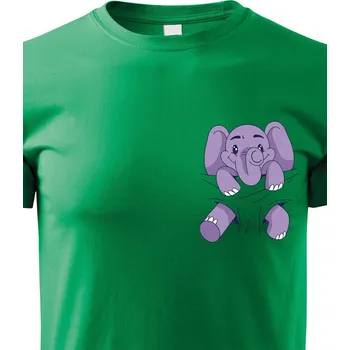 Chlapecké tričko Dětské triko Slůně v kapsičce, Barva Zelená, Velikost 110 cm/4 roky, Canvas Dětské tričko Bezvatriko.cz 1097