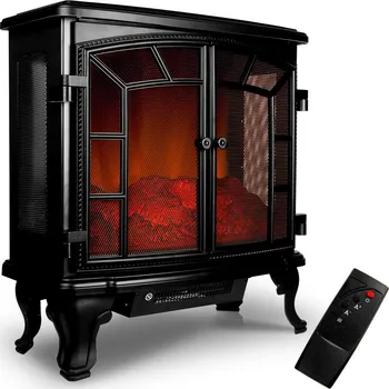 Elektrický krb 1000 - 2000W s dálkovým ovládáním | černý