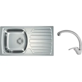 Granitový dřez SET ALVEUS BASIC 170 fi 90 + BATERIE GRANDIA CHR