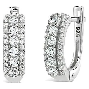 Náušnice Stříbrné náušnice CHANTAL s čirými zirkony QREK12W