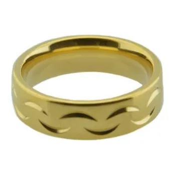 Prsten Doria Prsten z oceli zlatý M056 Velikosť: 51 / 52