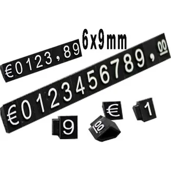 Samolepící etiketa Plastové cenovky bílý prolis 6x9mm 20x řada EURO (ESS-W x20)