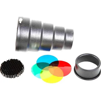 Difuzér pro blesk Komínek s barevnými filtry a voštinou pro Mini blesk (KS)