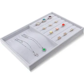 Šperkovnice Plato na uložení, vystavení šperků PT14 šedý samet (PT14)