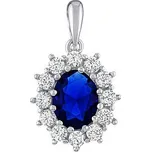 Stříbrný přívěsek Kate Middleton se syntetickým Safírem JJJH1168