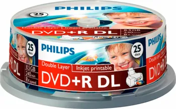 Optické médium Philips DVD+R 25 ks (DR8I8B25F/00)