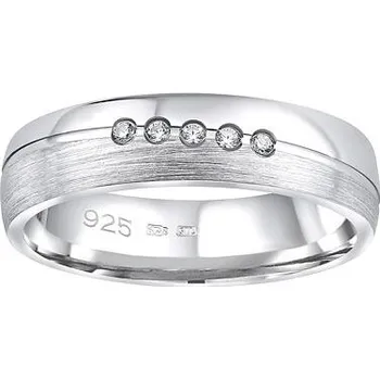 Prsten Snubní stříbrný prsten PRESLEY v provedení se zirkony pro ženy velikost obvod 56 mm QRZLP012W-obvod 56 mm