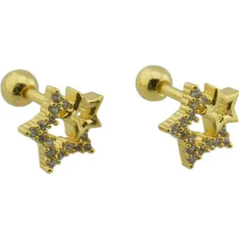 Piercing Doria Piercing do ucha z oceli zlaté hvězdičky D004