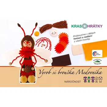 kreativní sada Krasohrátky Kreativní sada Brouček Medovníček (Nádherná sada pro kreativní tvoření pro holky z filcu od české výtvarnice Pavly Petrnouškové. Vyrobte si vlastního broučka Medovník. Vhodné pro děti od 7 let.)