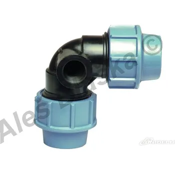 Vodovodní potrubí UNIDELTA S.p.A. - Itálie | PE (PP-S) spojka koleno s bočním výstupem 90° na polyetylénové trubky (polyš) (svěrné plastové) - 32x32x3/4" UNI1023