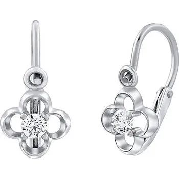 Náušnice Dětské náušnice Danielle z bílého zlata s čirým zirkonem SILVEGOB70394BRGW