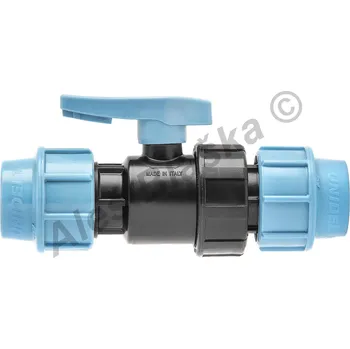 Ventil UNIDELTA S.p.A. - Itálie | PE (PP-S) spojka kulový kohout (ventil) na polyetylénové trubky (polyš)(svěrný plastový) - 25x25 UNI1070