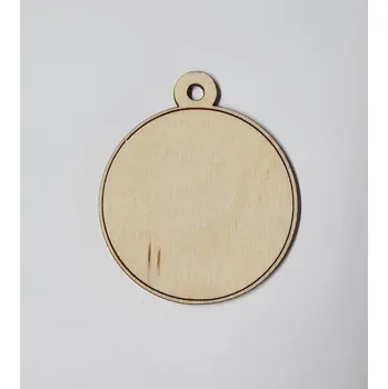 Medaile dřevěná kulatá lem vzor polotovar , balení 30 ks nebo 50 ks 30 ks Menší velikost