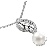 Stříbrný přívěsek zdobený přírodní perlou a křišťálem FNJP0707-PR